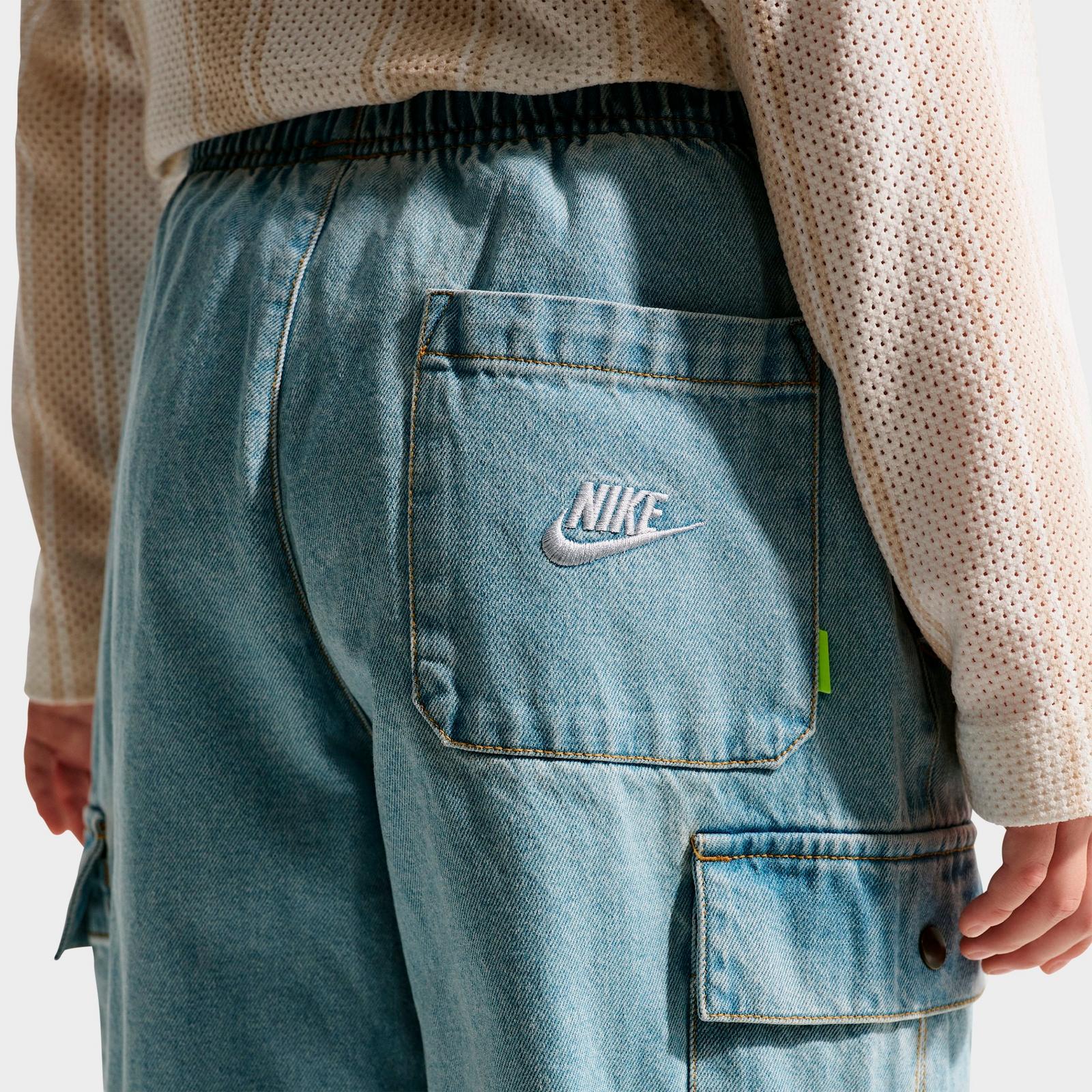 Big Kids' Nike Sportswear Collection Denim Cargo Pants - Light Armory Blue/Wheat