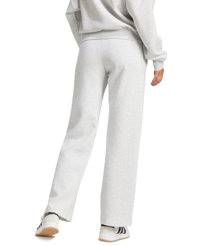 adidas Women's Essentials Small Logo Feel Cozy Open Hem Pants - Light Grey Heather/white