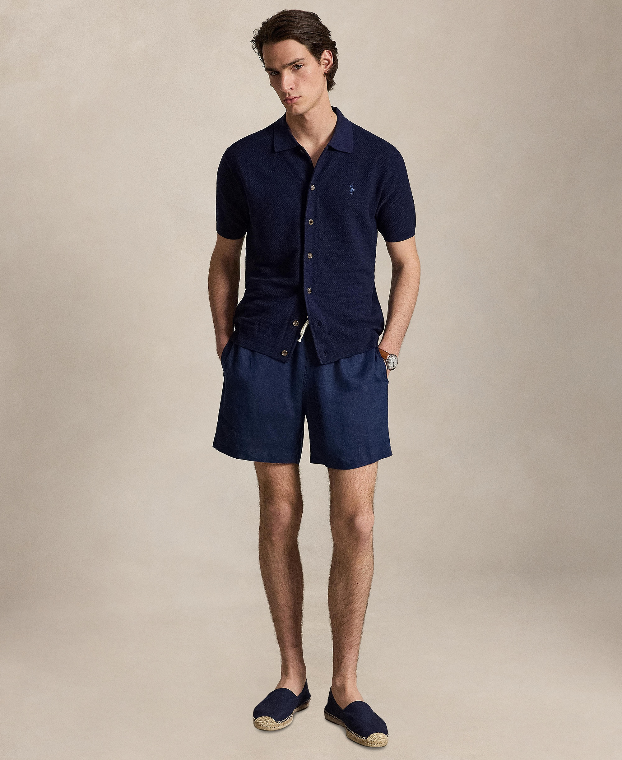 Polo Ralph Lauren Men's Cotton-Linen Cardigan Shirt - Bright Navy