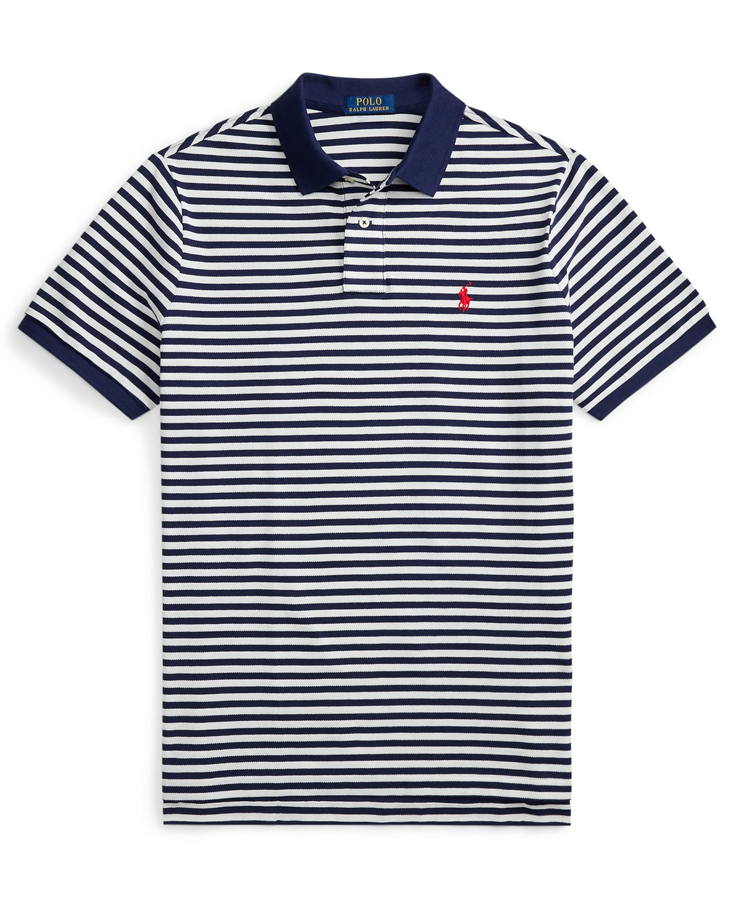 Polo Ralph Lauren Classic Fit Striped Mesh Polo Shirt - NEWPORT NAVY/WHITE