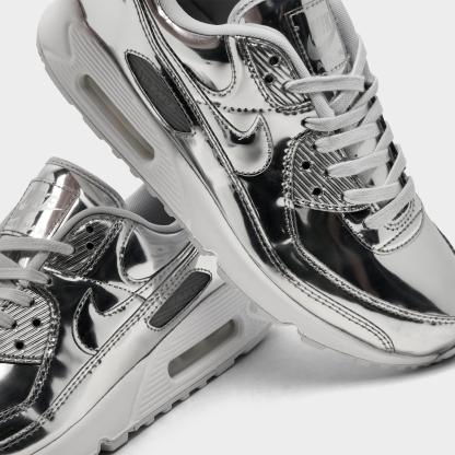 Women's Nithtke Air Max 90 SP Casual Shoes - Chrome/Pure Platinum/White - Detail shot