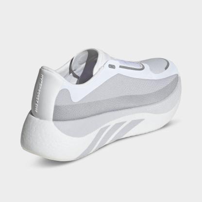 Men's adidas Hyperboost Edge Running Shoes - Part 2 - Cloud White/Light Solid Grey/Silver Metallic - Back view