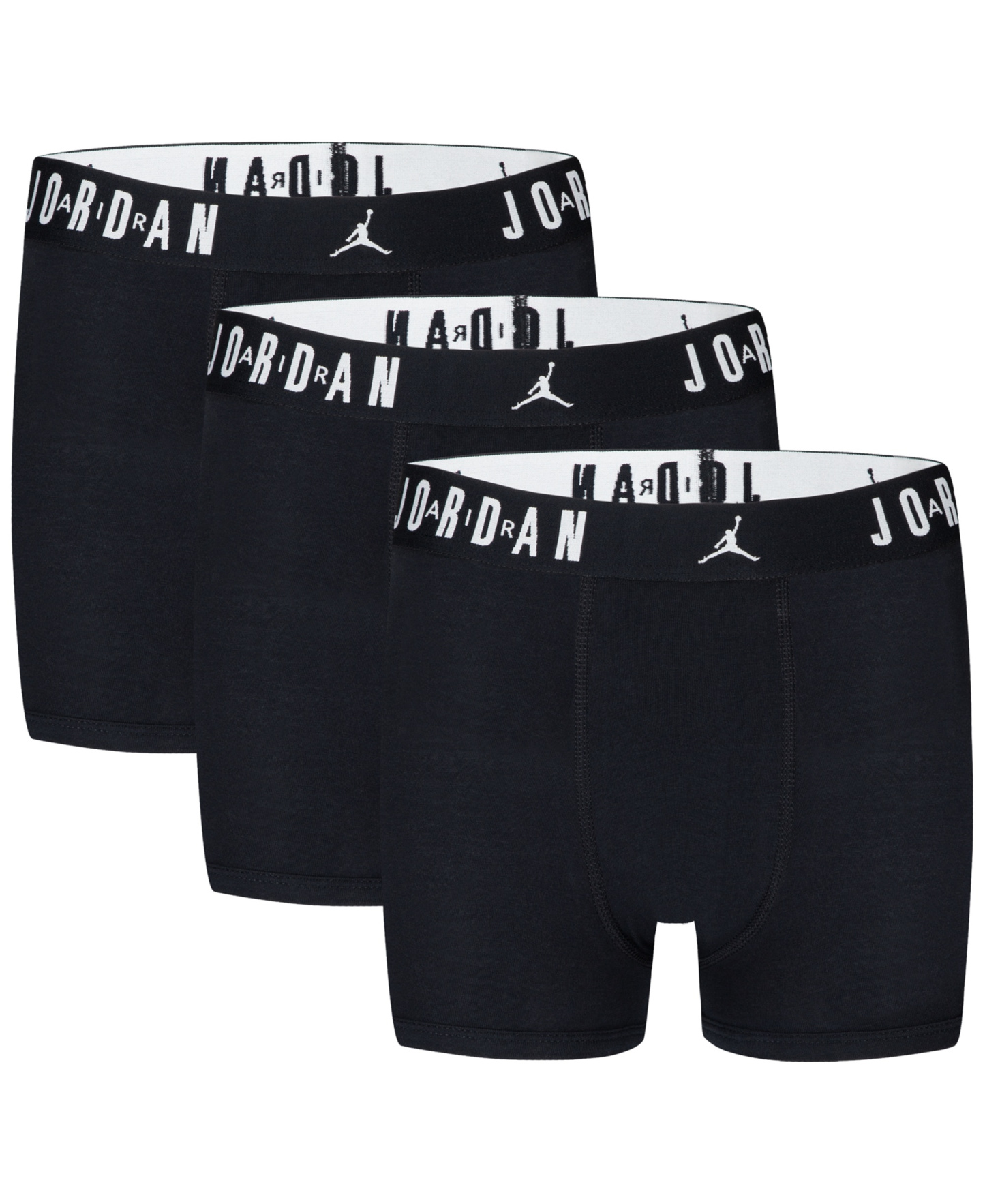 Jordan Boys' 8-20 Flight Dri-Fit Cotton Core Boxer Briefs, 3-Pack - Black