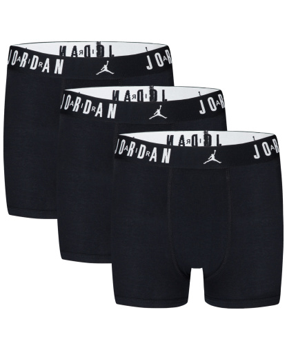 Jordan Boys' 8-20 Flight Dri-Fit Cotton Core Boxer Briefs, 3-Pack - Black