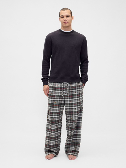 Adult Softest Flannel PJ Pants - Mickey Mouse grey & black plaid