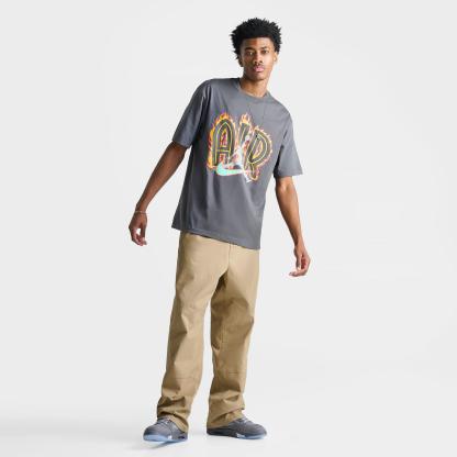 Men's Jordan Air Flame Graphic T-Shirt - Iron Grey - view 2