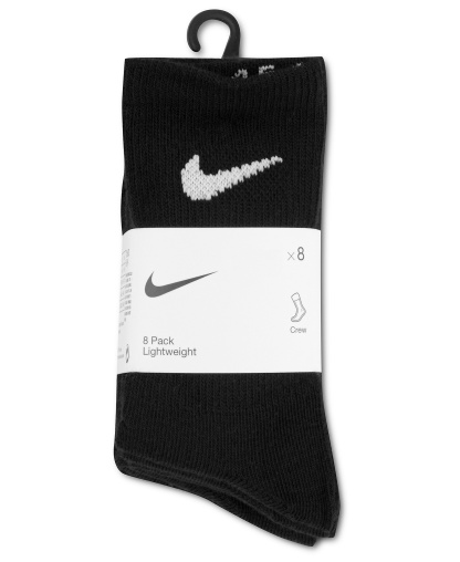 Nike Boys' 4-7 Crew Socks, 8-Pack - Black