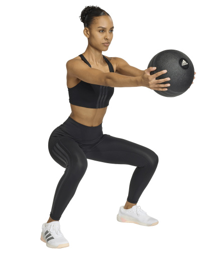 adidas Women's Optime Workout 3-Stripes Medium Support Bra - Black