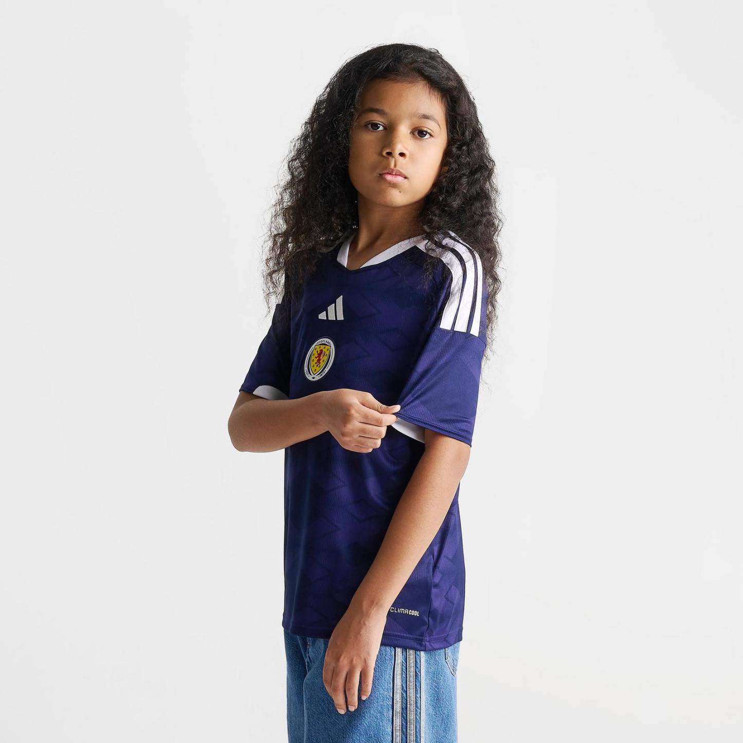 Big Kids' adidas Scotland Home Replica Soccer Jersey - Night Sky - view 3