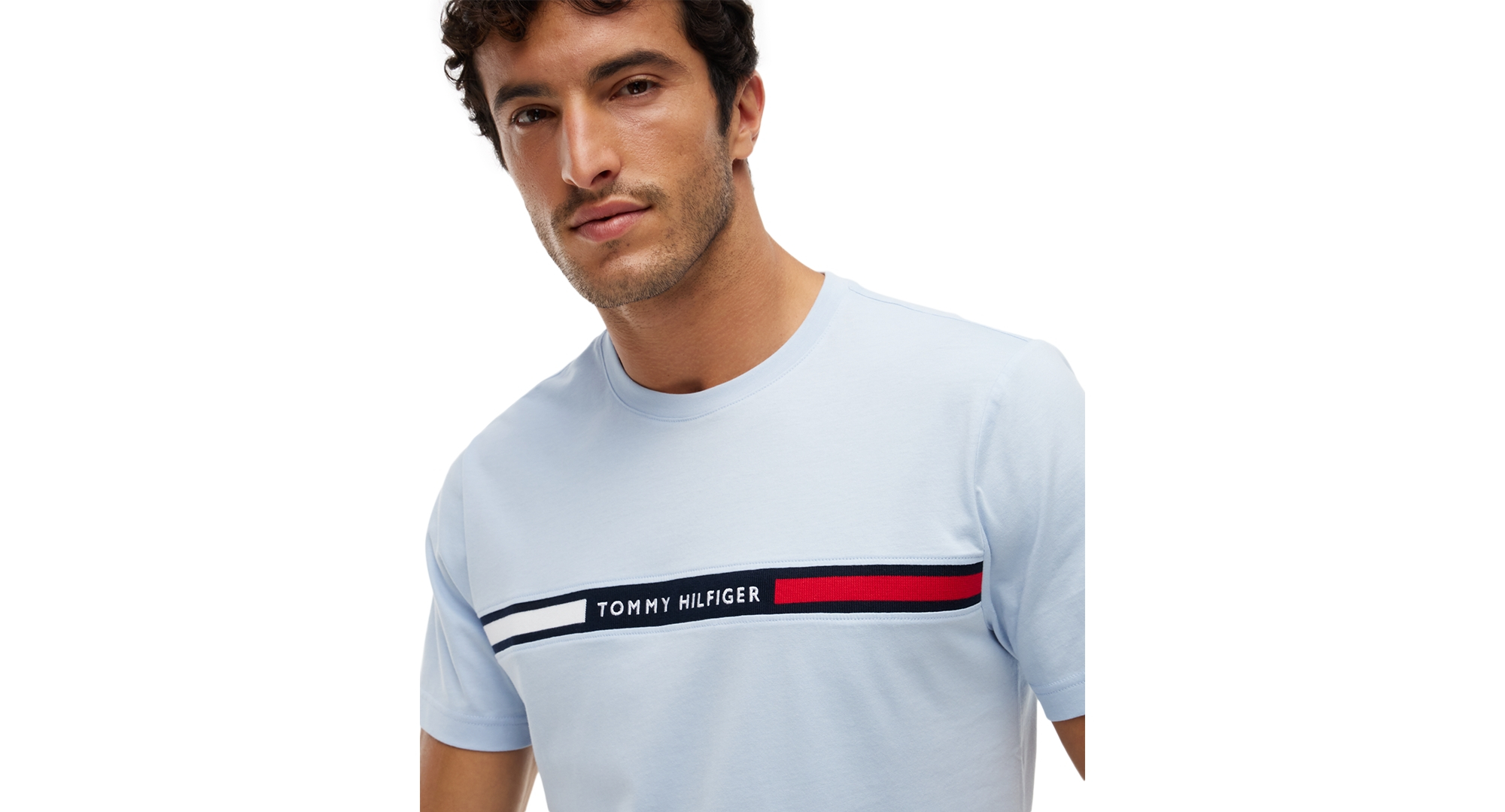 Tommy Hilfiger Men's Chest Insert Logo T-Shirt - Sky Blue