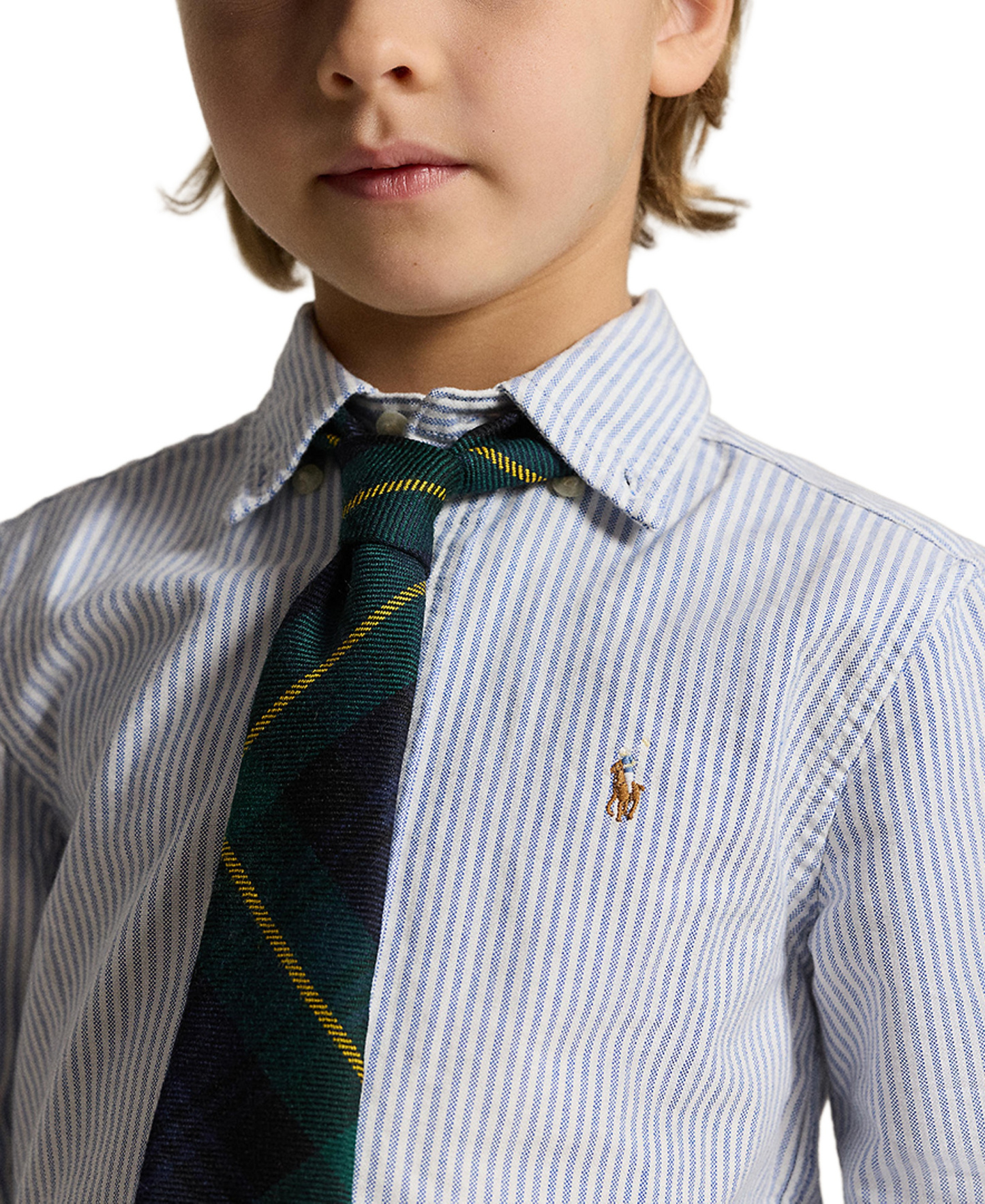 Polo Ralph Lauren Boys' 2T-7 Cotton Oxford Shirt - Light Blue Stripe