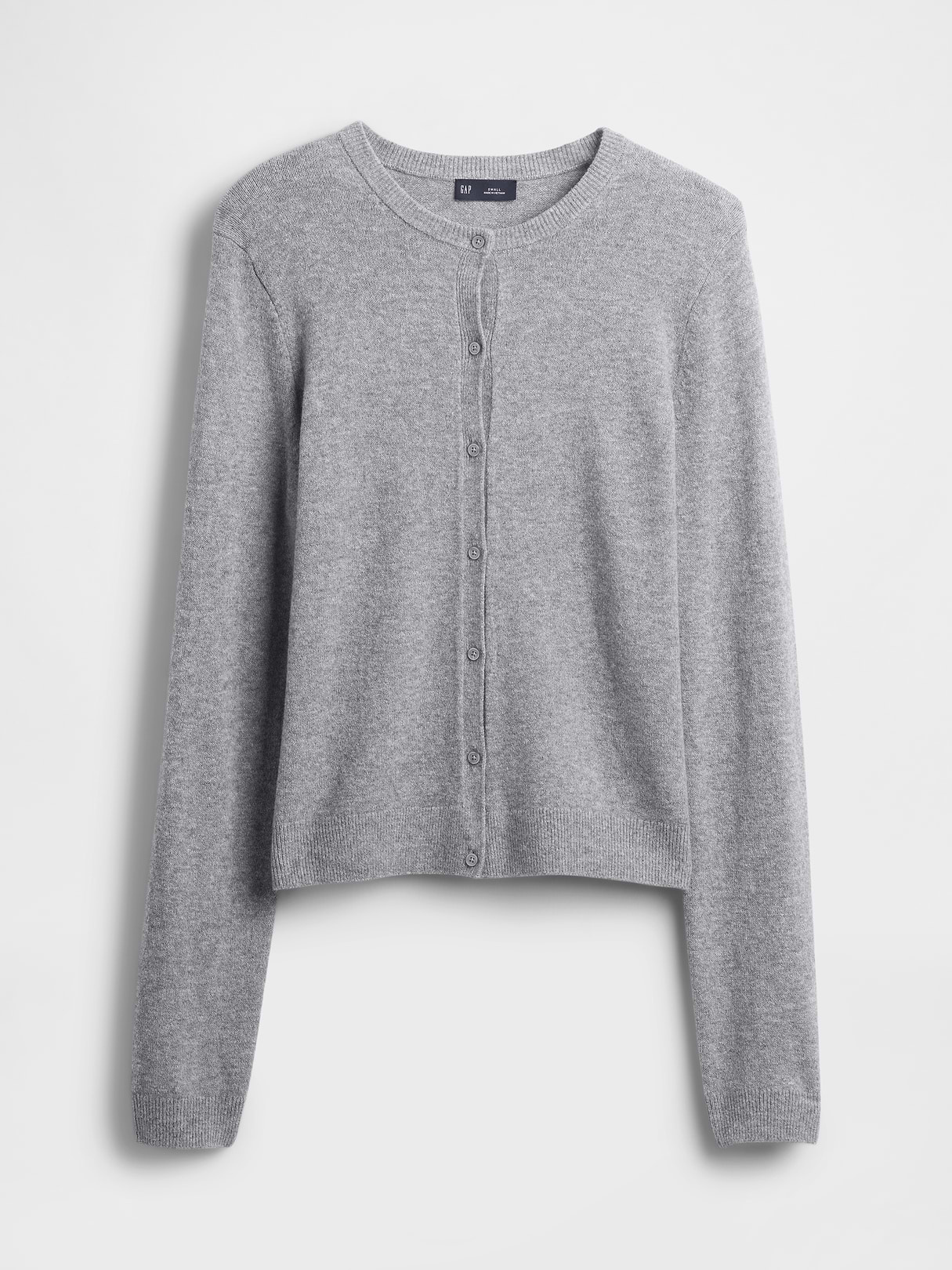 CashSoft Crop Cardigan - Light heather grey