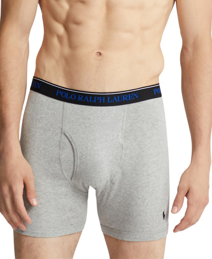 Polo Ralph Lauren Men's 5 +1 Free Bonus Pack. Classic-Fit Cotton Boxer Briefs - POLO BLACK/SAPPHIRE