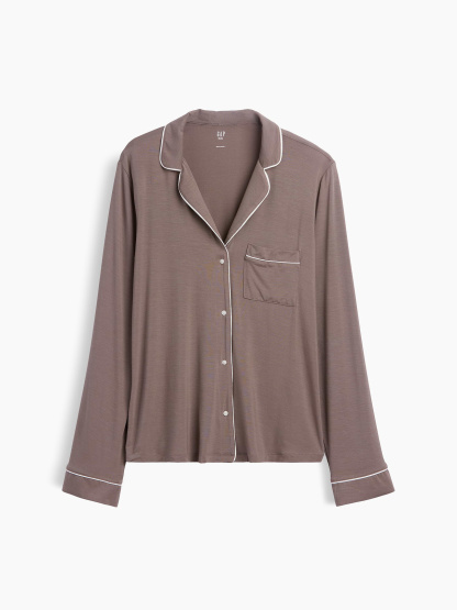 SoftMade Modal PJ Top - Toasted almond brown