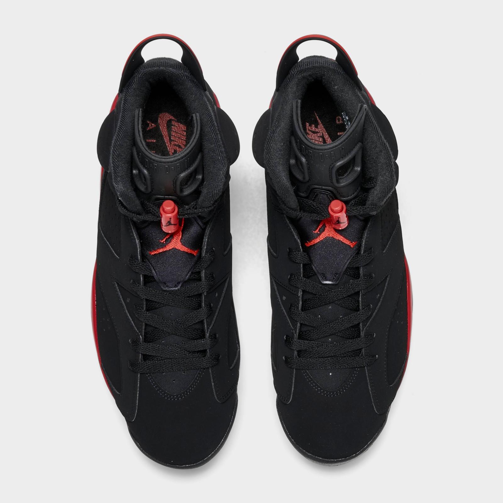 Men's Air Jordan Retro 6 Basketball Shoes - Black/Light Crimson - view 5