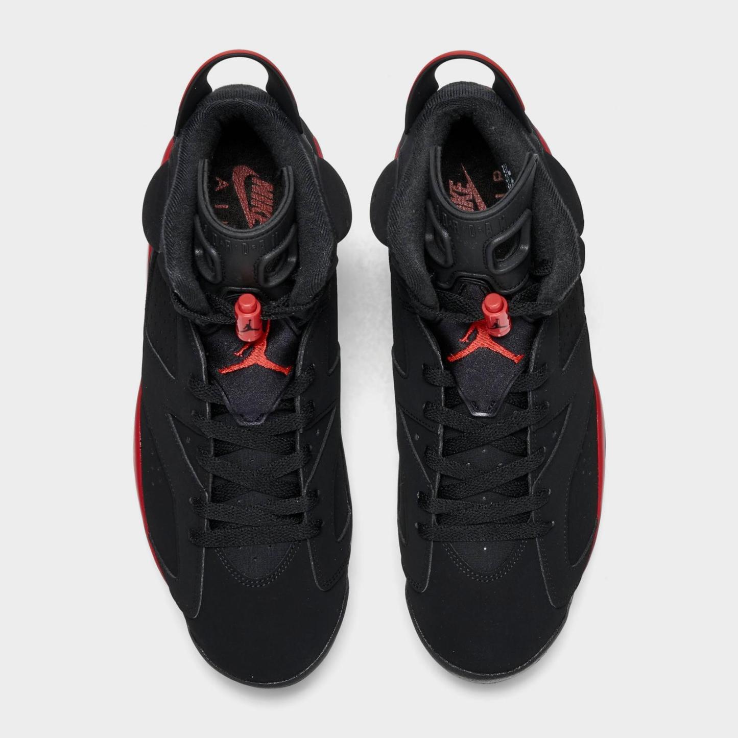Men's Air Jordan Retro 6 Basketball Shoes - Black/Light Crimson - view 5