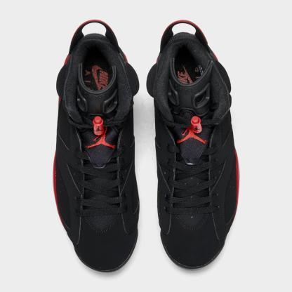 Men's Air Jordan Retro 6 Basketball Shoes - Black/Light Crimson - view 5