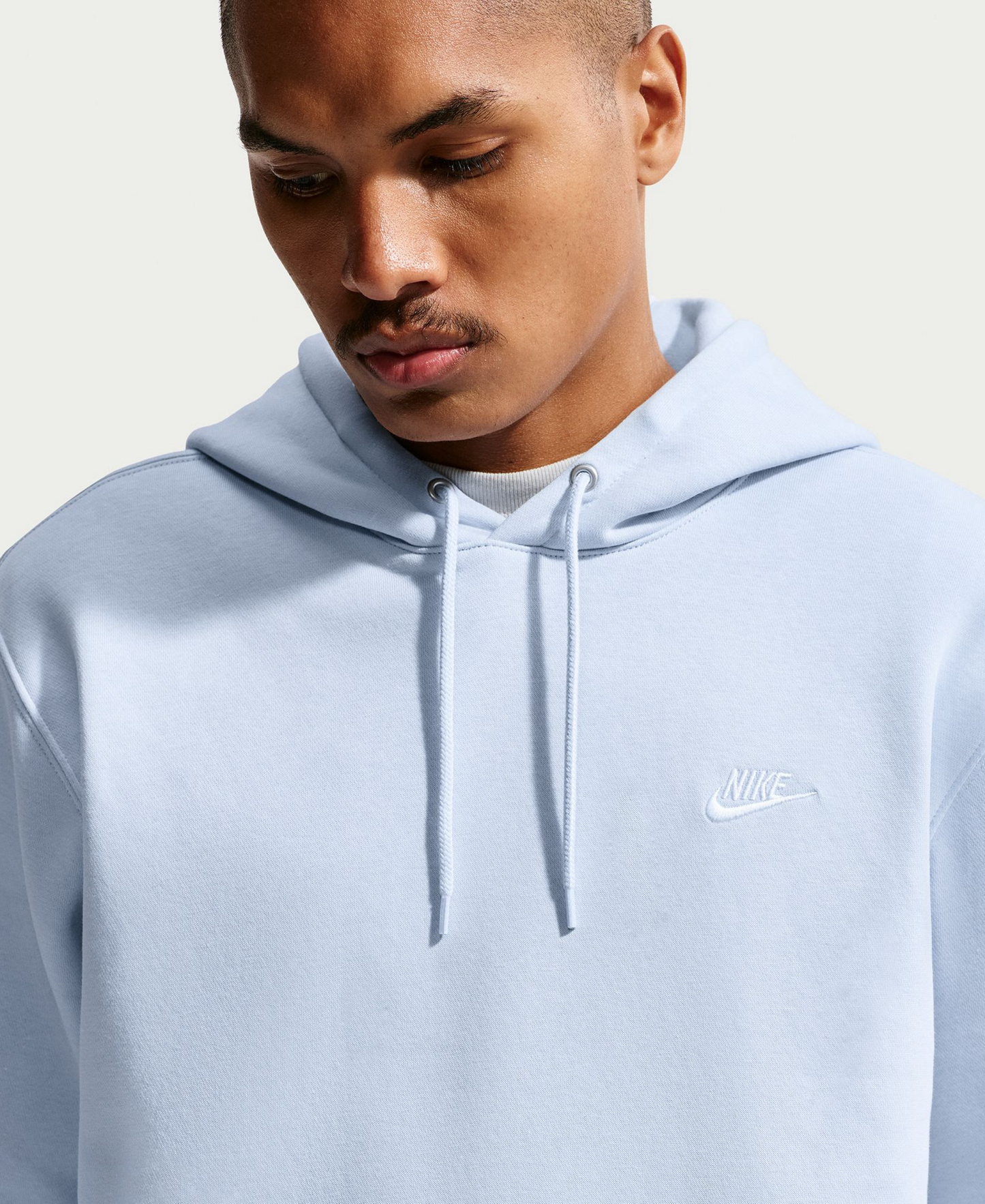 Nike Men's Club Pullover Fleece Hoodie Logo - Hydrogen Blue/White