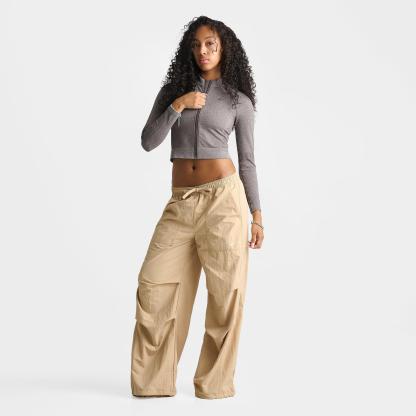Women's Nithtke Pro Seamless Cropped Full-Zip Training Top - Ridgerock/Heather