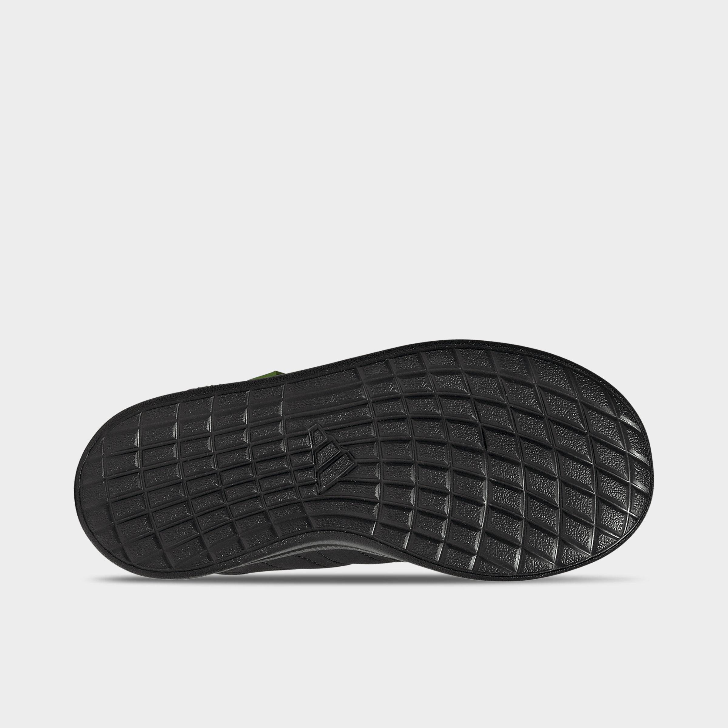 Little Kids' adidas x Minecraft Lightorama Court Stretch Lace Hook-And-Loop Casual Shoes - Core Black/Cloud White/Charcoal Solid Grey - Bottom view