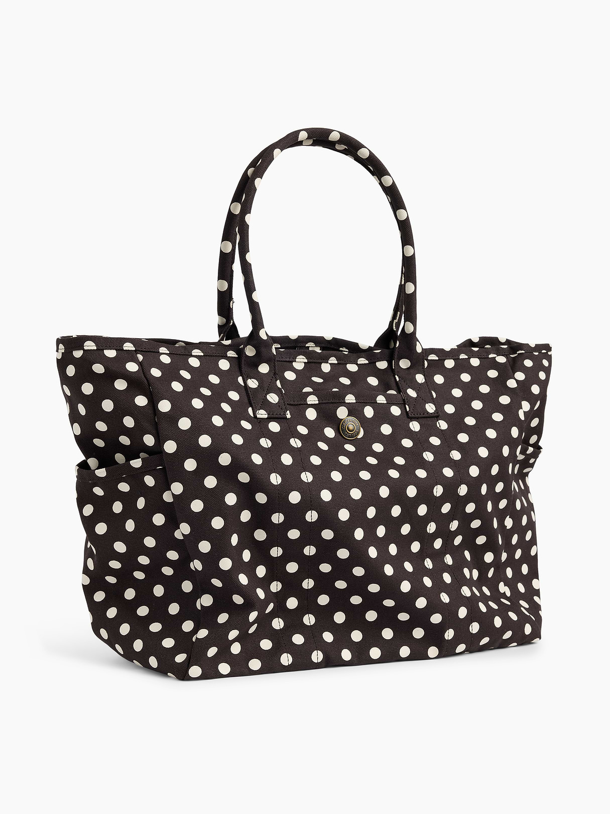 Mini Canvas Favorite Tote - Brown dot