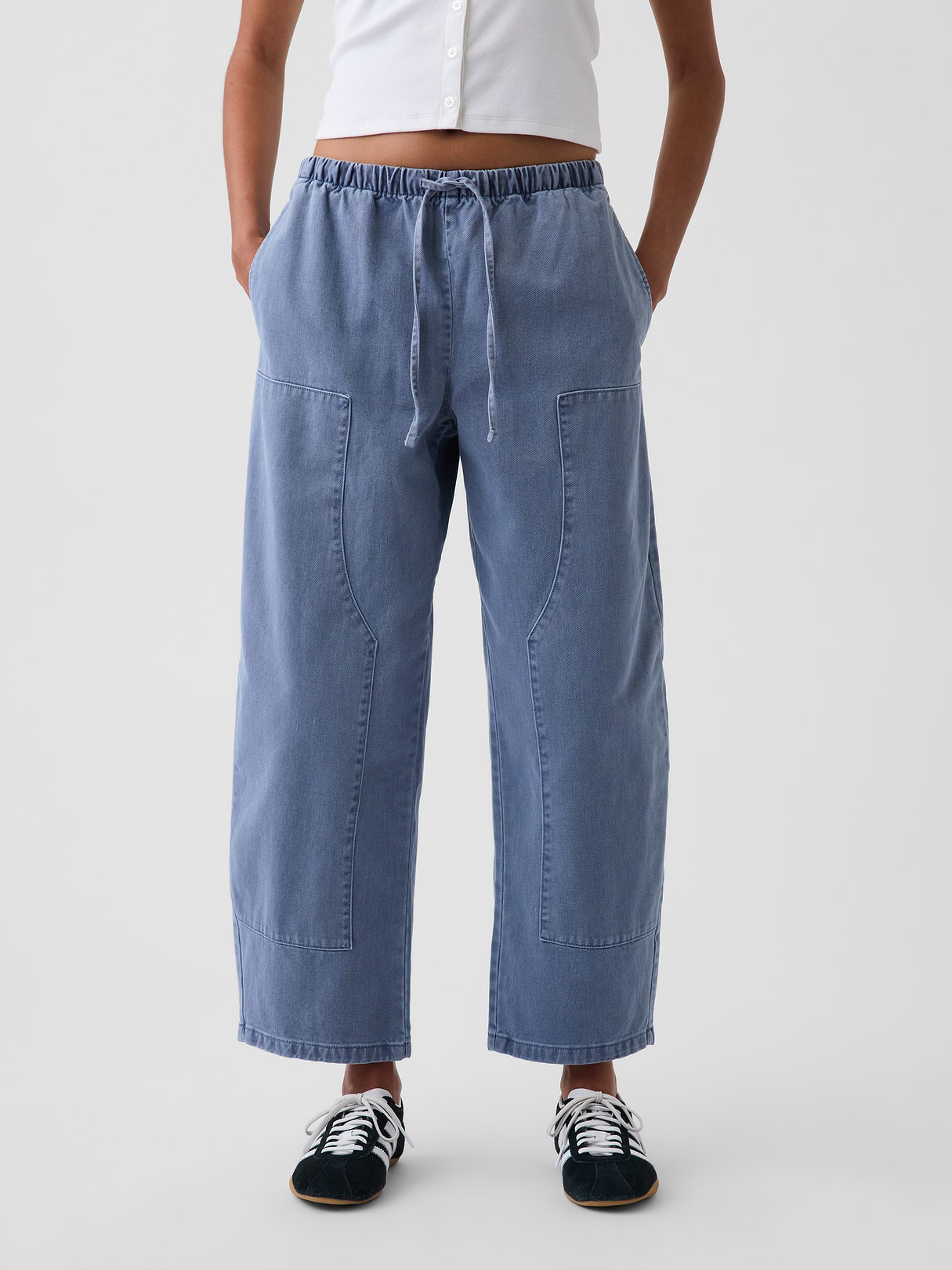 Easy Double-Knee Barrel Pants - Sargassus blue