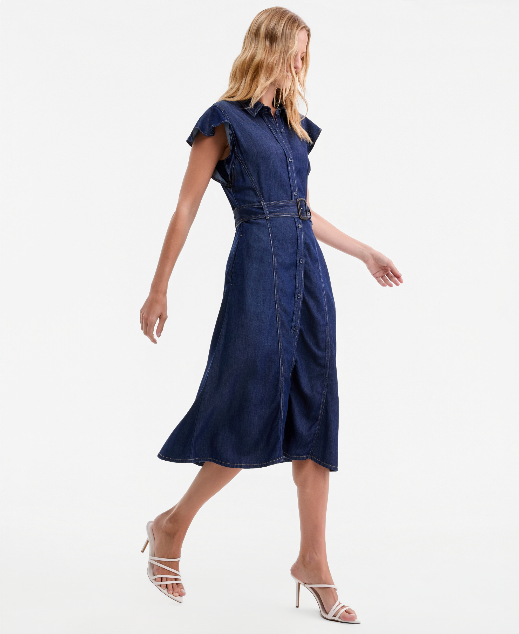 Tommy Hilfiger Women's Collar Short-Sleeve Midi Dress - Leny
