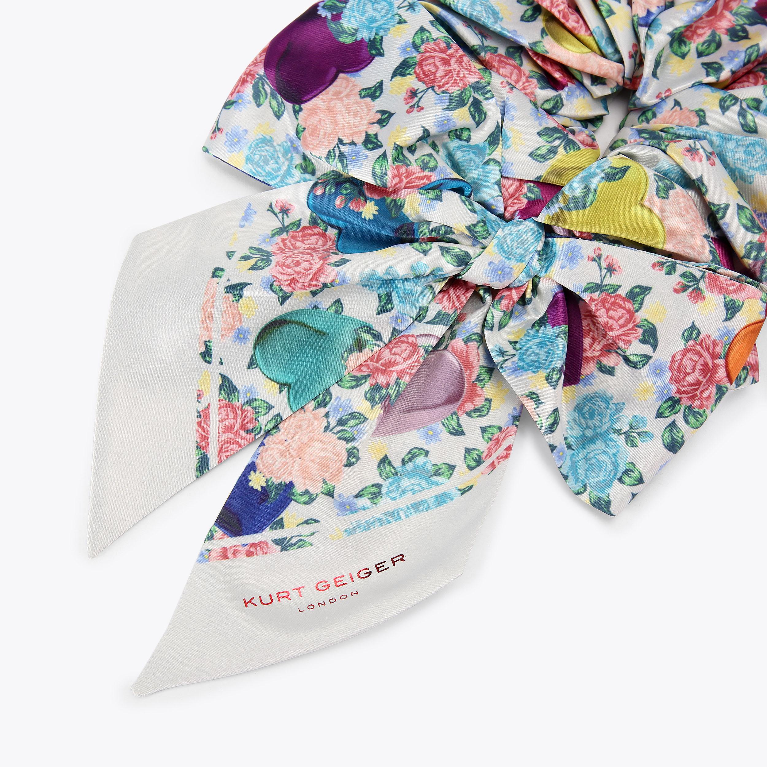 Kurt Geiger London Printed Bow Scrunchie - White - view 3
