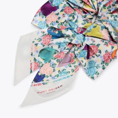 Kurt Geiger London Printed Bow Scrunchie - White - view 3