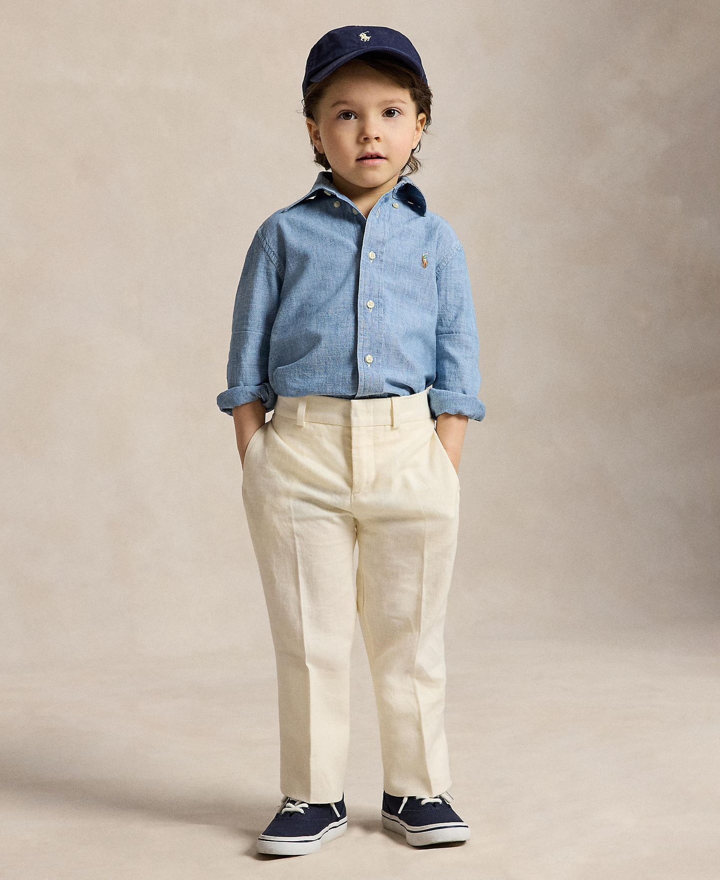 Polo Ralph Lauren Toddler and Little Boys Cotton Chambray Shirt - Light Blue