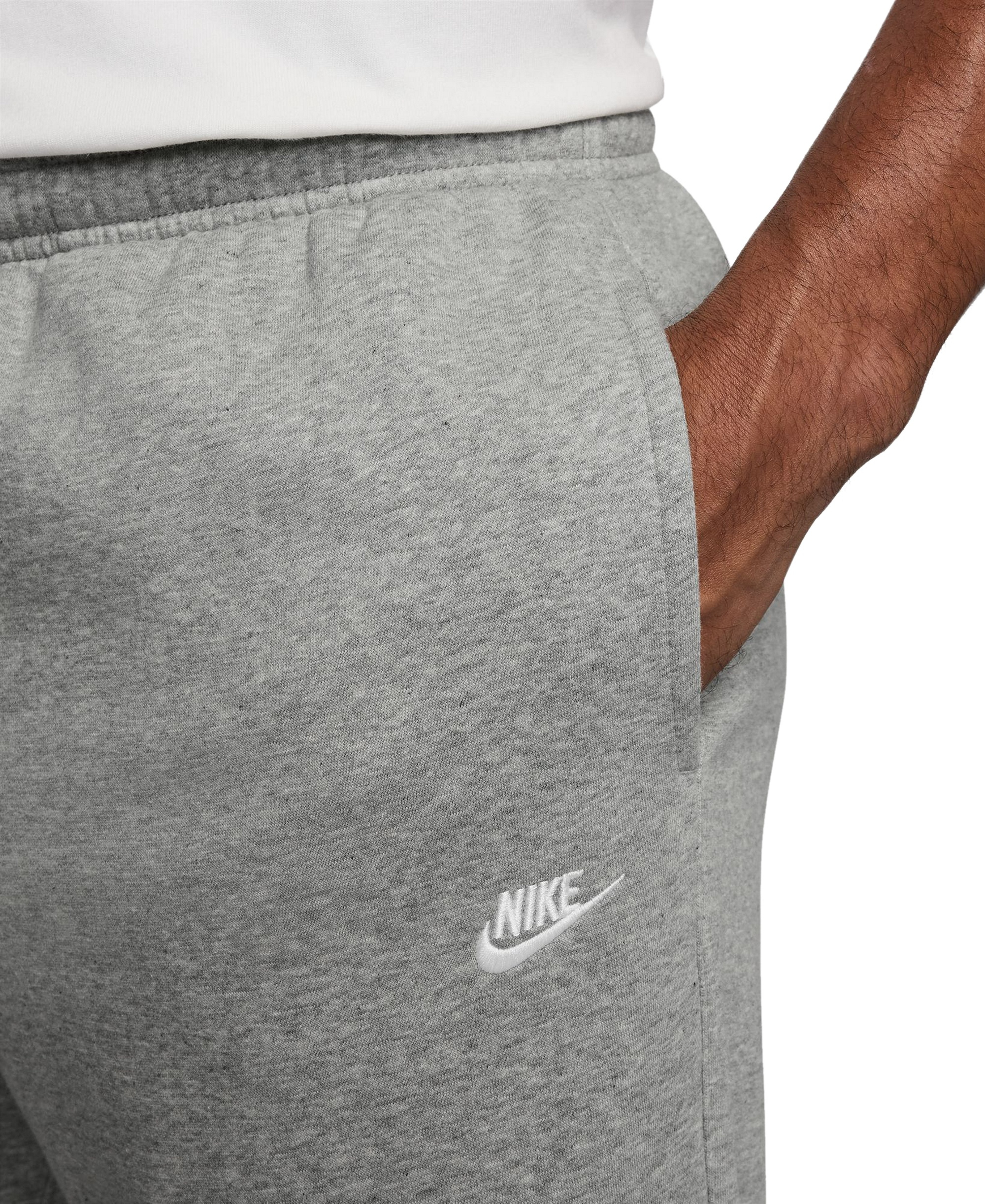 Nike Club Men's Brushed Fleece Open Hem Pants - Dark Gray heather