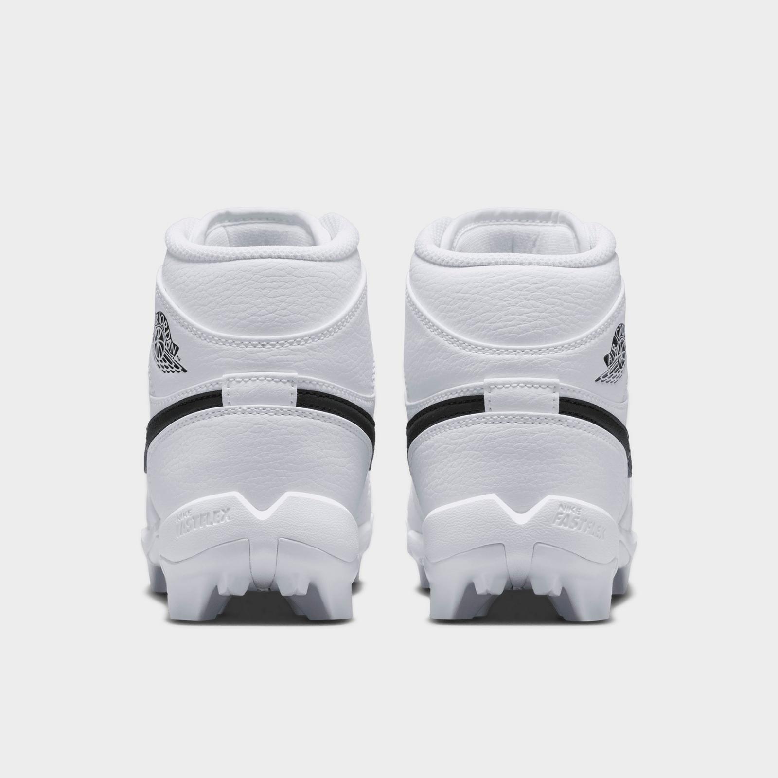 Big Kids' Air Jordan Retro 1 Mid Cleats - White/Black - view 4
