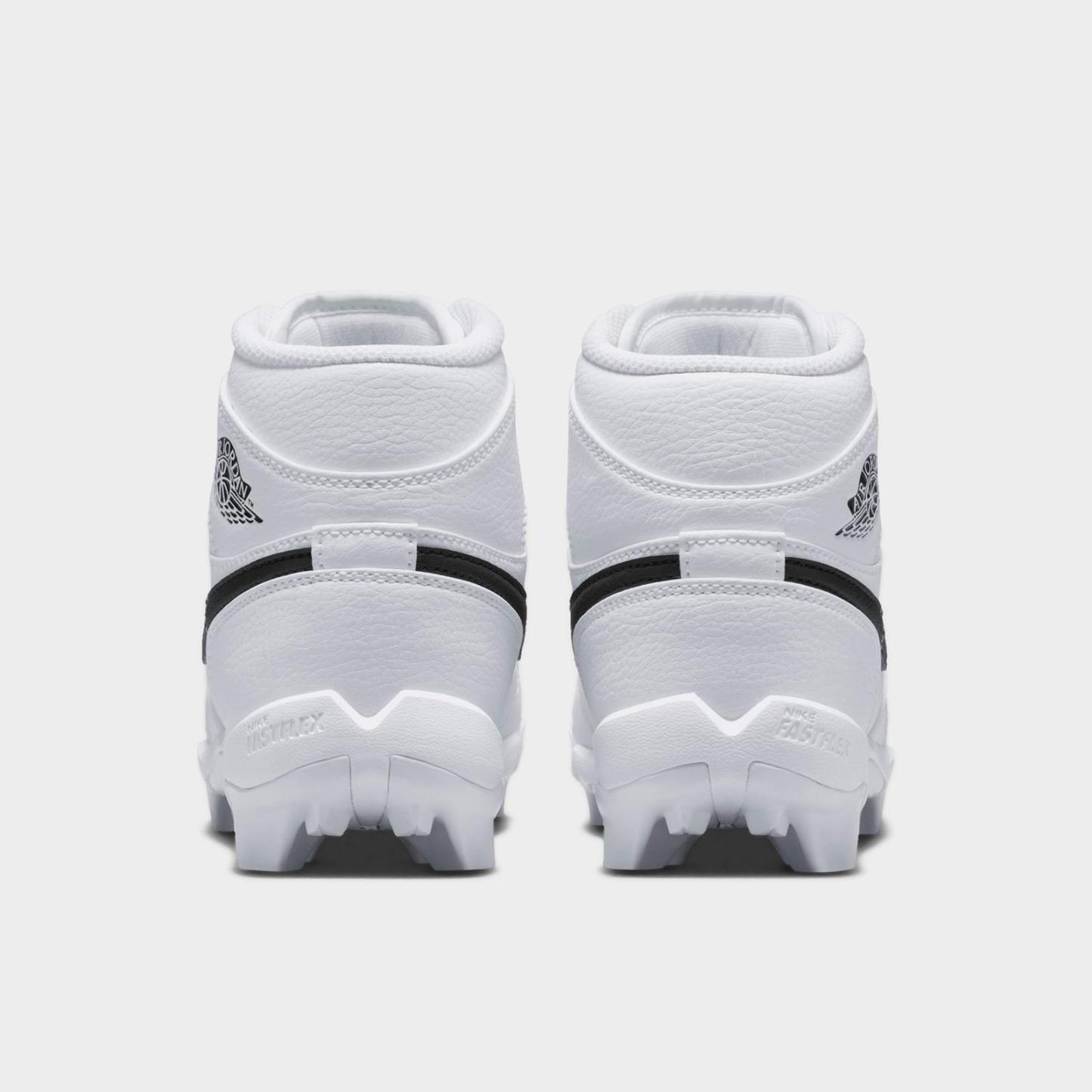 Big Kids' Air Jordan Retro 1 Mid Cleats - White/Black - view 4