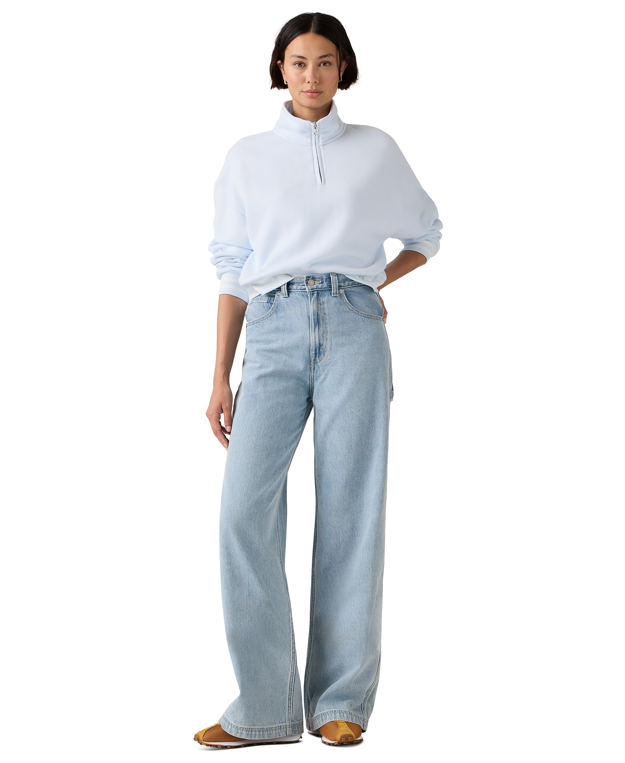 Levi's Women's Cinch-Waist Carpenter Lightweight Baggy Jeans - Summer Job Stone