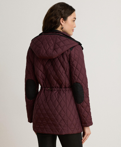 Lauren Ralph Lauren Women's Hooded Anorak Quilted Coat, Created for Macy's - Dark Garnet