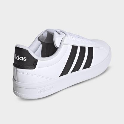 Men's adidas Grand Court Casual Shoes (Wide Width) - Cloud White/Core Black/Cloud White - view 4