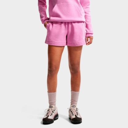 Women's Nike Sportswear Club Fleece Mid-Rise Shorts - Light Magenta/Heather/White