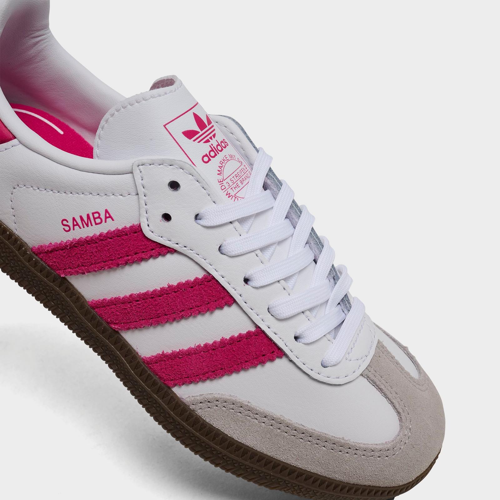 Little Kids' adidas Originals Samba OG Casual Shoes - Footwear White/Real Magenta - view 3