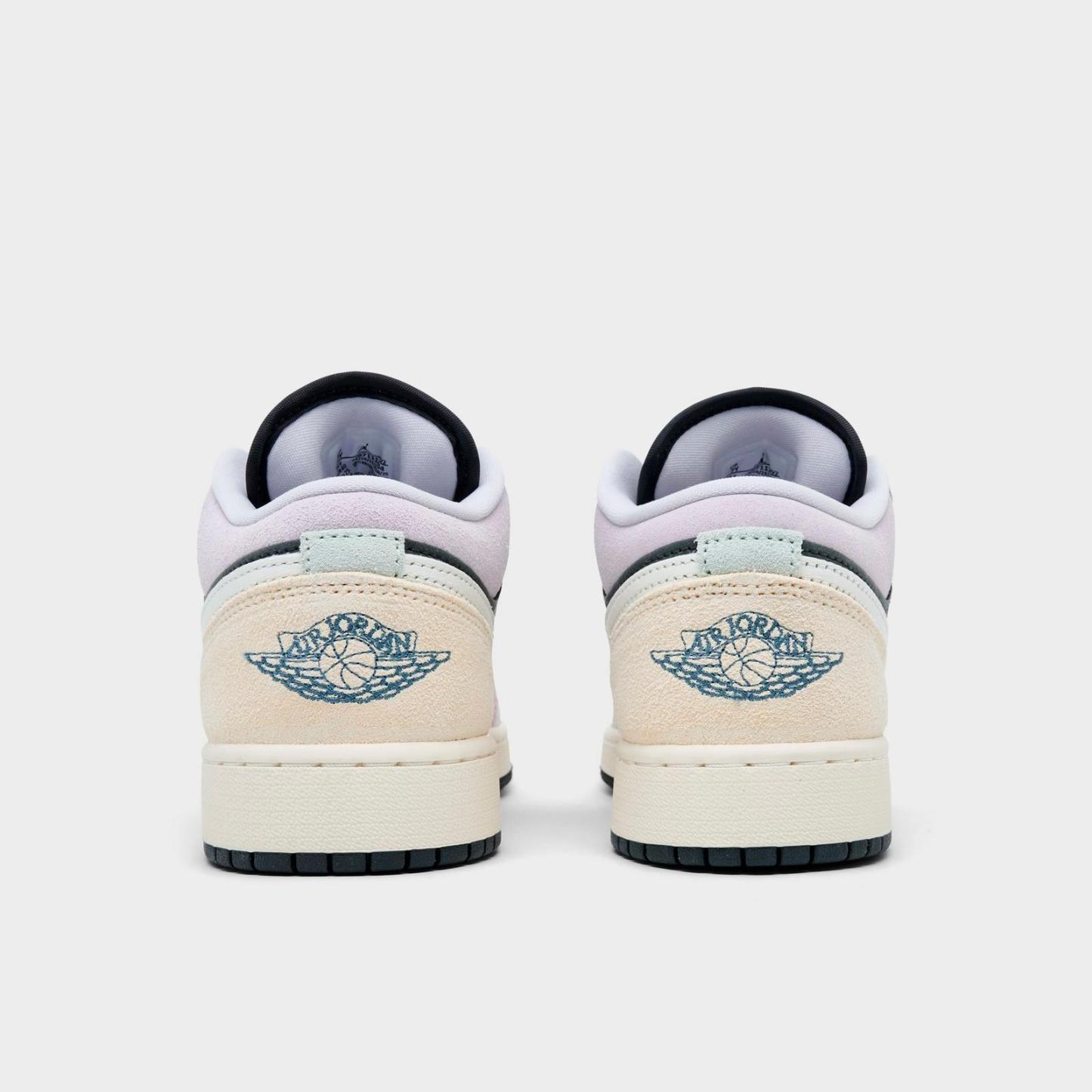 Big Kids' Air Jordan Retro 1 Low SE Casual Shoes - Anthracite/Sail/Muslin/Iris Whisper - view 4