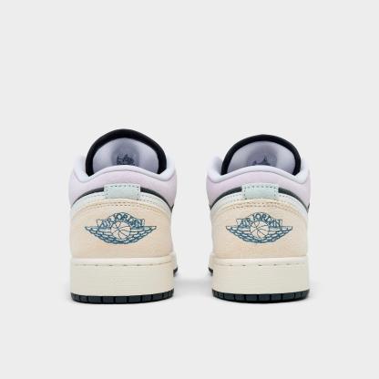 Big Kids' Air Jordan Retro 1 Low SE Casual Shoes - Anthracite/Sail/Muslin/Iris Whisper - view 4