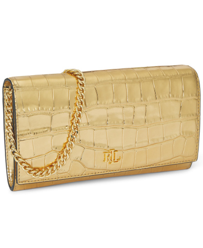Lauren Ralph Lauren Adair II Small Croc-Embossed Crossbody Bag - Modern Gold
