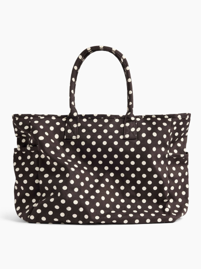 Mini Canvas Favorite Tote - Brown dot