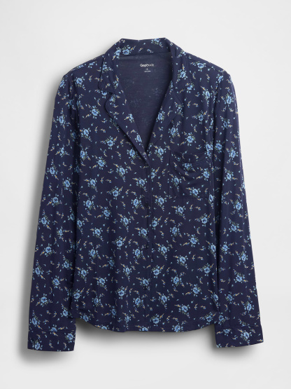 SoftMade Modal PJ Top - Blue floral