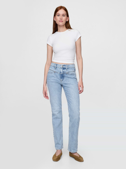 High Rise '90s Slim Straight Jeans - Western light wash
