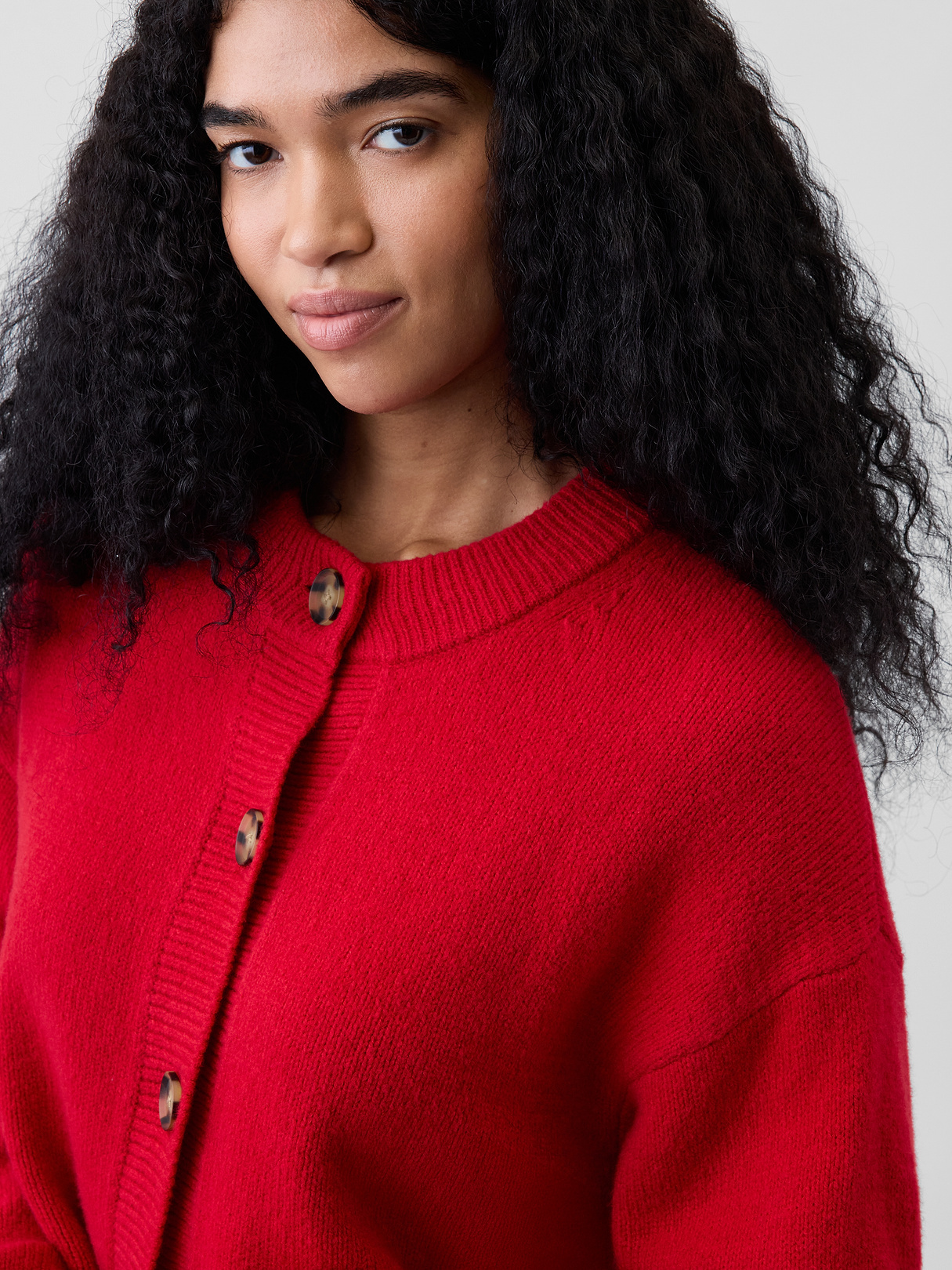 CashSoft Oversized Chunky Cardigan - Modern red