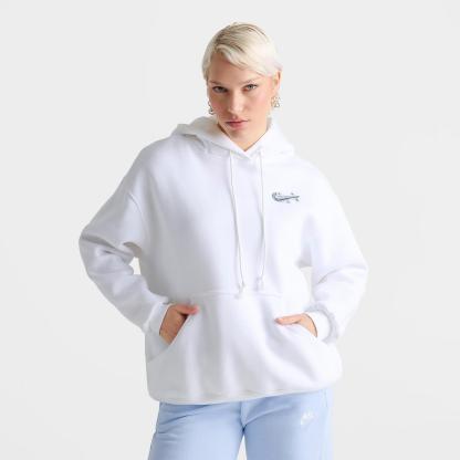 Women's Nike Sportswear Phoenix Fleece Airbrushed Oversized Pullover Hoodie - White/Lapis