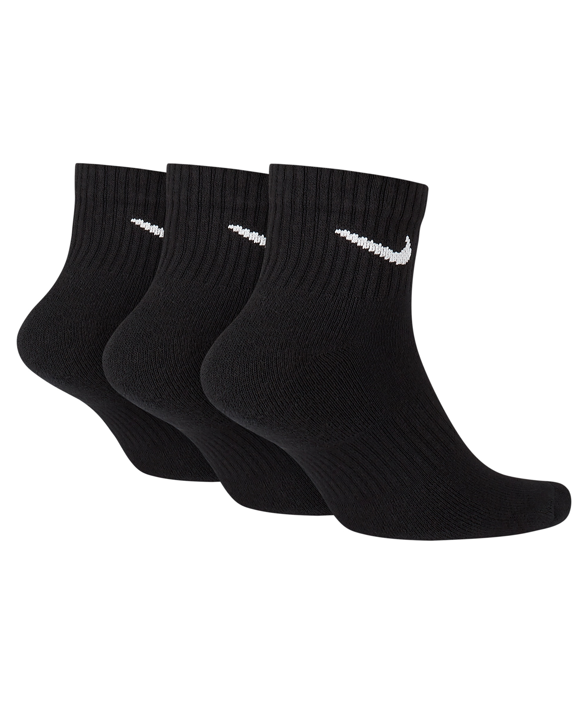 Nike Unisex Quarter Ankle Socks, 3-Pack - Black/white