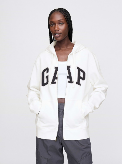 Adult VintageSoft Arch Logo Zip Hoodie - New off white