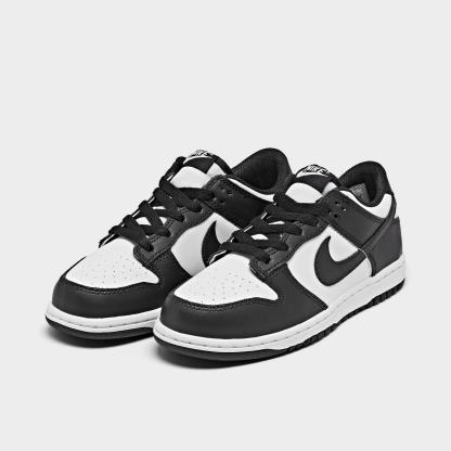 Little Kids' Nike Dunk Low Casual Shoes - White/Black/White