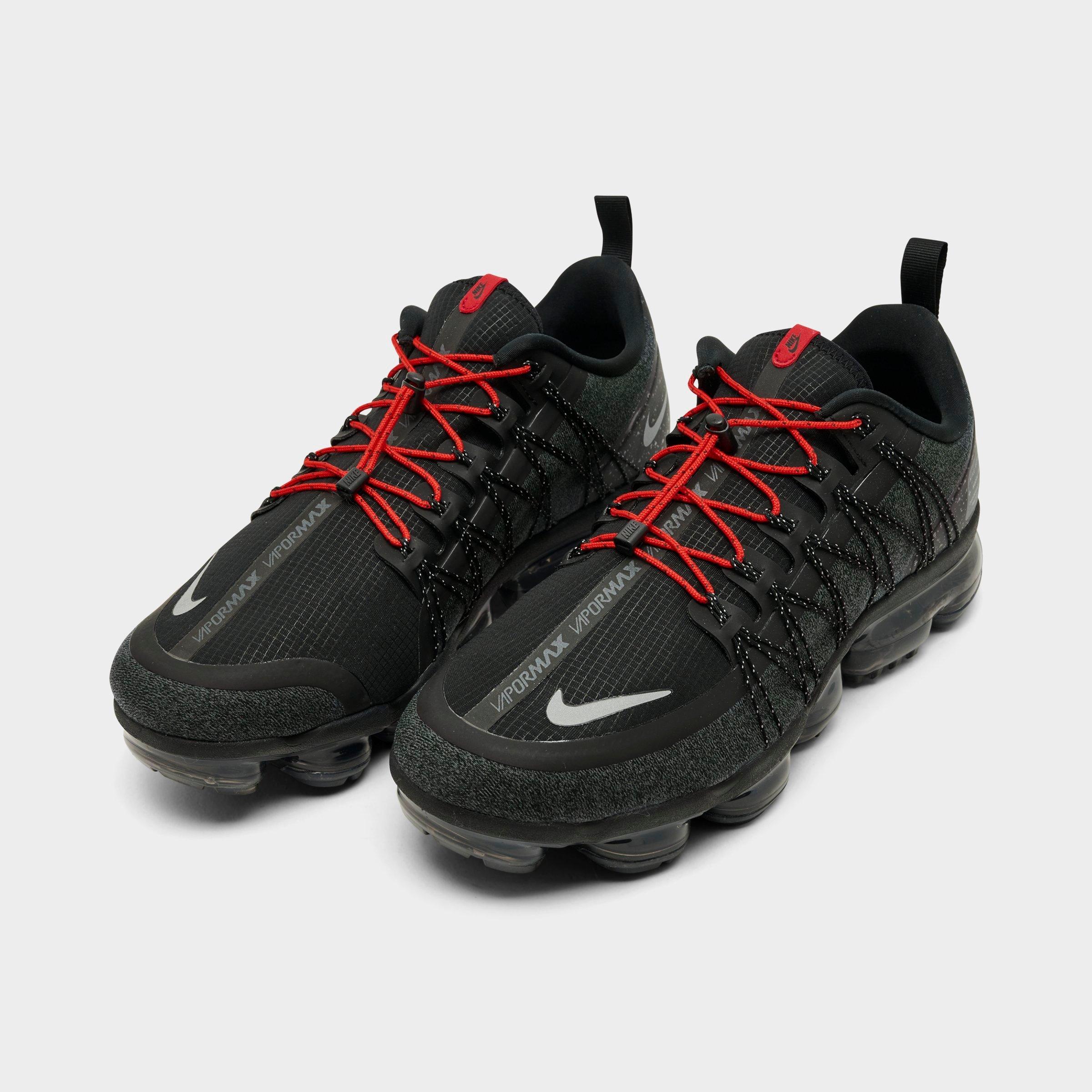Men's Nithtke Air VaporMax Run Utility Running Shoes - Black/Reflective Silver/Anthracite/Habanero Red - Both shoes facing left